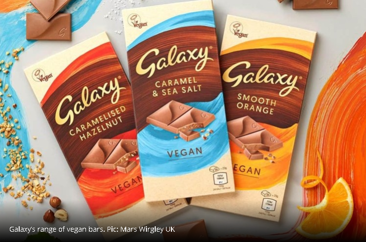 three bars of vegan galaxy for review and taste test